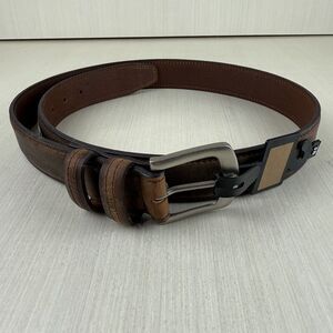 Buckle Brand Brown Leather Belt Mens 38 NEW